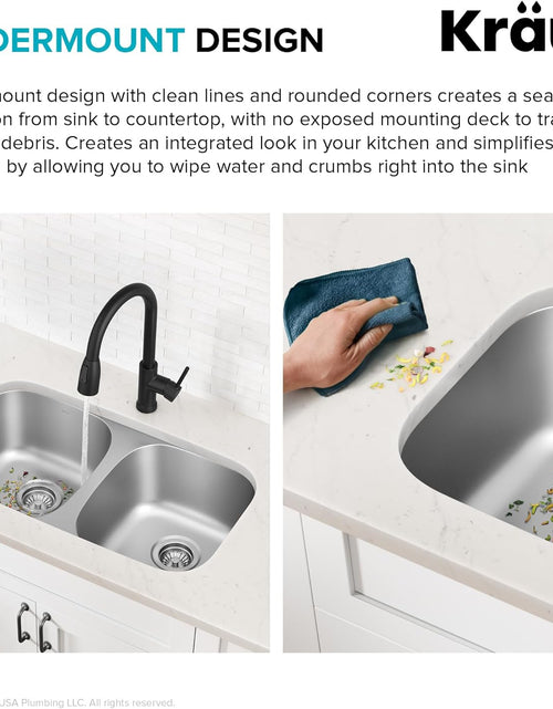 Load image into Gallery viewer, KBU22 32 Inch Undermount 50/50 Double Bowl 16 Gauge Stainless Steel Kitchen Sink
