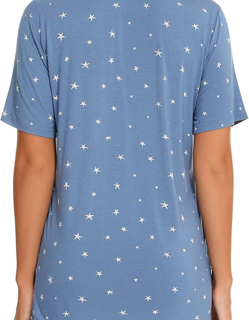 Load image into Gallery viewer, Womens Pajamas Set Short Sleeve Sleepwear Button down Nightwear Shorts Soft Pj Sets S-XXL
