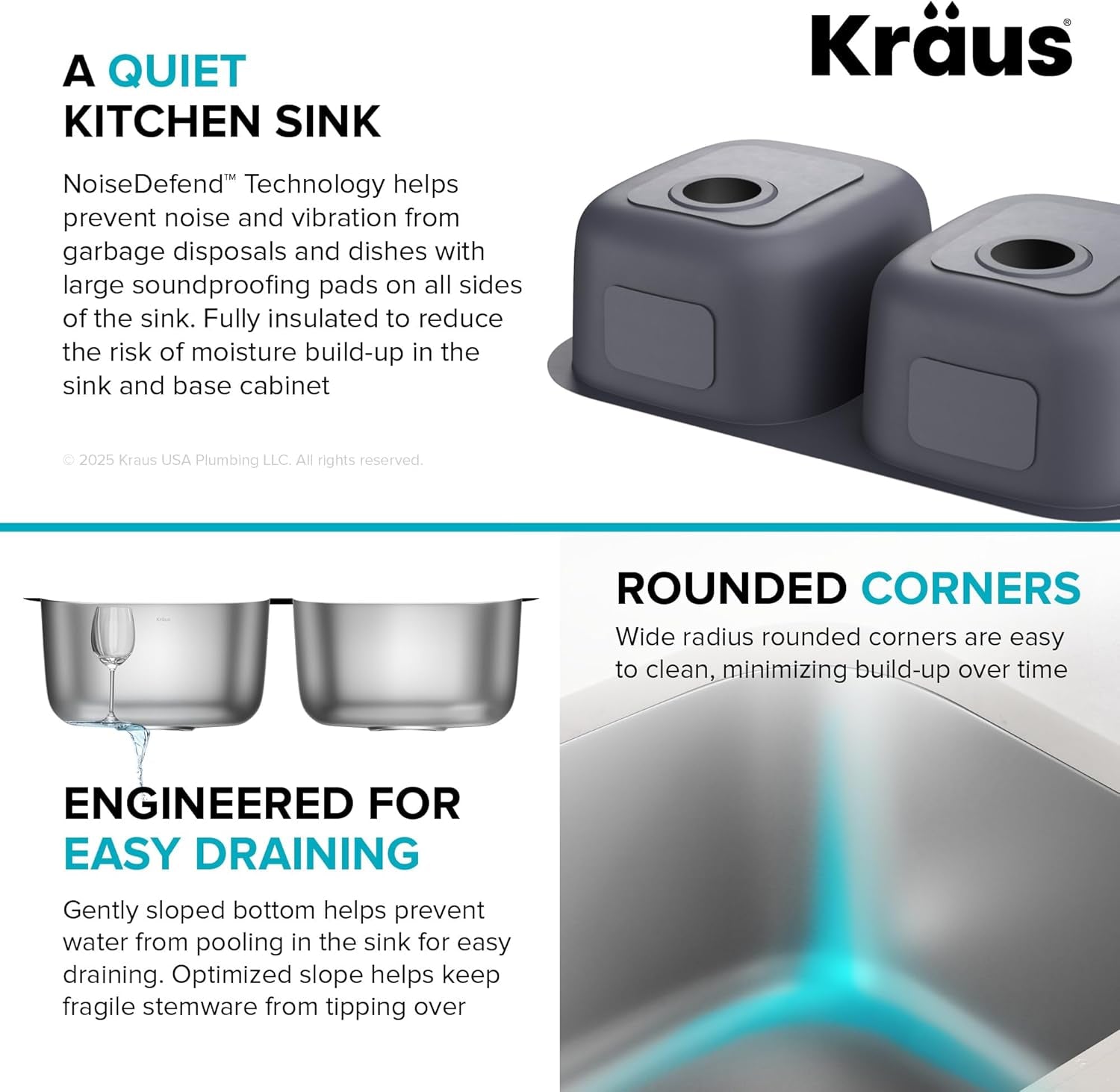 KBU22 32 Inch Undermount 50/50 Double Bowl 16 Gauge Stainless Steel Kitchen Sink