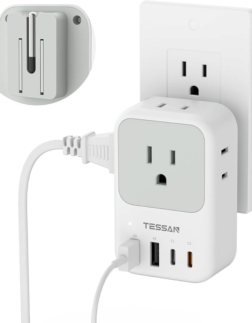 Load image into Gallery viewer, Multi Plug Outlet Extender with USB,  Electrical 4 Box Splitter 3 USB Wall Charger, Multiple Charging Station for Cruise, Travel, Office, Dorm Essentials

