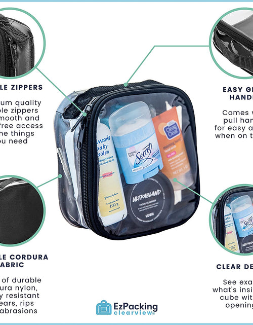 Load image into Gallery viewer, Clear TSA Approved 3-1-1 Travel Toiletry Bag for Carry on / Quart Size Transparent Liquids Pouch for Airport Security &amp; Carry on / Reusable See through Vinyl &amp; PVC Plastic Organizer for Men and Women (Pink)
