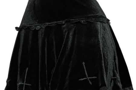 Womens Gothic Mini Skirts Punk Grunge Velvet Skirts High Waist Emo Skirt Mall Goth Alt Harajuku Skirt