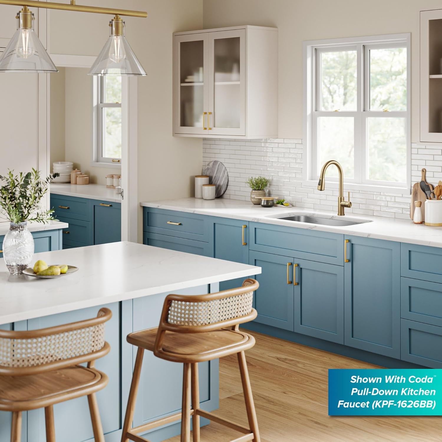 KBU22 32 Inch Undermount 50/50 Double Bowl 16 Gauge Stainless Steel Kitchen Sink