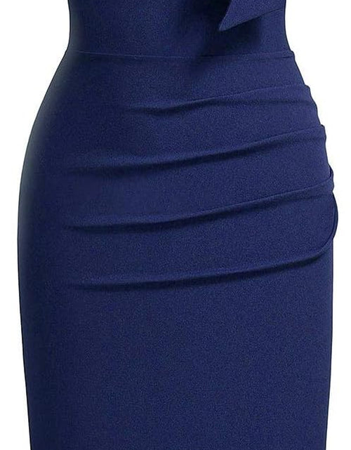 Load image into Gallery viewer, Women'S Retro 1950S Style Half Collar Ruffle Cocktail Pencil Dress
