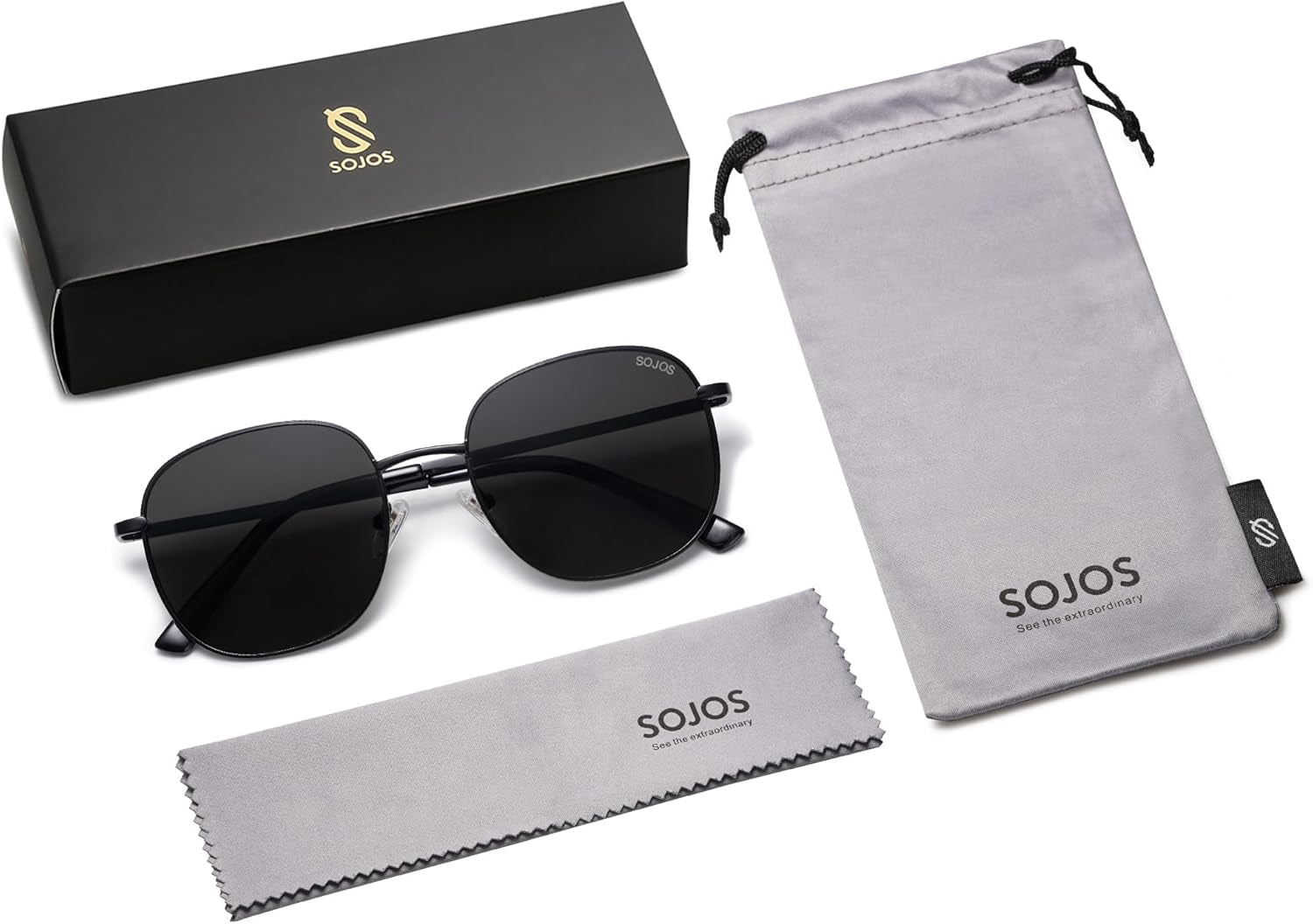 Classic Trendy Square Sunglasses for Women Men Cute Big Frame Gold Shades SJ1137