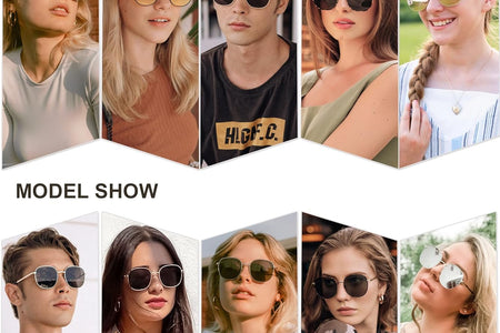 Classic Trendy Square Sunglasses for Women Men Cute Big Frame Gold Shades SJ1137